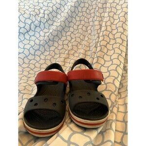 Crocs Navy And Red Crocband Sandals Size C 9 Excellent Used Condition